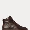 Schokoladenbraune High-Top-Sneakers „Jaemyn“ aus Kalbsleder von Ralph Lauren für Damen Schokoladenbraune High-Top-Sneakers „Jaemyn“ aus Kalbsleder von Ralph Lauren für Damen