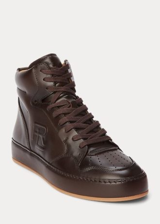Schokoladenbraune High-Top-Sneakers „Jaemyn“ aus Kalbsleder von Ralph Lauren für Damen Schokoladenbraune High-Top-Sneakers „Jaemyn“ aus Kalbsleder von Ralph Lauren für Damen