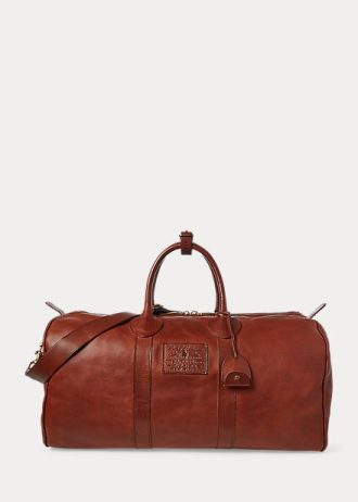 Schokoladenbraune Ralph Lauren Heritage-Reisetaschen aus Leder für Herren