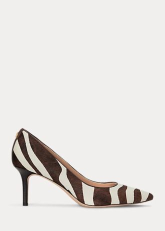 Schokoladenbraune Ralph Lauren Lanette Haircalf Heels für Damen