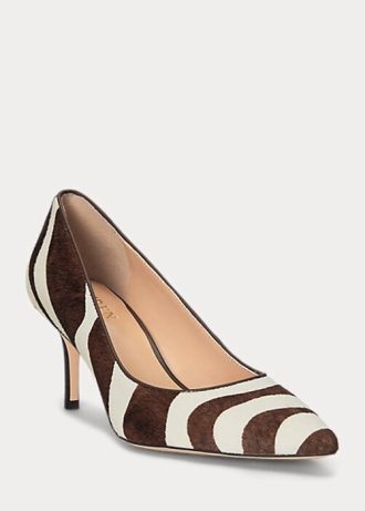 Schokoladenbraune Ralph Lauren Lanette Haircalf Heels für Damen