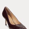 Schokoladenbraune Ralph Lauren Lanette Heels aus Schlangenlederimitat für Damen Schokoladenbraune Ralph Lauren Lanette Heels aus Schlangenlederimitat für Damen