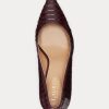 Schokoladenbraune Ralph Lauren Lanette Heels aus Schlangenlederimitat für Damen Schokoladenbraune Ralph Lauren Lanette Heels aus Schlangenlederimitat für Damen