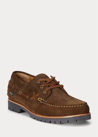 Schokoladenbraune Ralph Lauren Ranger Wildleder-Loafer für Herren