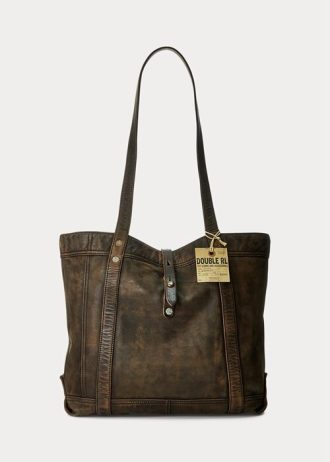 Schwarz über Braun Damen Ralph Lauren Leder Tragetaschen