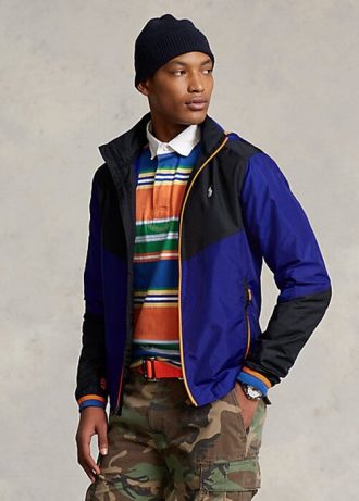 Schwarz / Blaue wasserabweisende Ripstop-Jacken von Ralph Lauren für Herren
