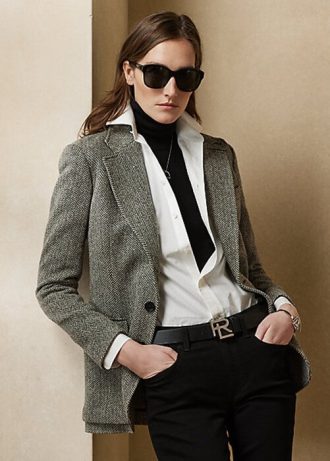 Schwarz / Cremefarbene Tweedjacken für Damen von Ralph Lauren Schwarz / Cremefarbene Tweedjacken für Damen von Ralph Lauren