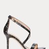 Schwarz / Gold Ralph Lauren Gabriele Pumps aus geprägtem Leder für Damen Schwarz / Gold Ralph Lauren Gabriele Pumps aus geprägtem Leder für Damen