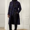 Schwarz / Nacy Herren Ralph Lauren Plaid Wool Twill Balmacaan Topcoat Mäntel Schwarz / Nacy Herren Ralph Lauren Plaid Wool Twill Balmacaan Topcoat Mäntel