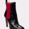 Schwarz / Rot Damen Ralph Lauren Zoie Calfskinie Stiefel