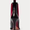 Schwarz / Rot Damen Ralph Lauren Zoie Calfskinie Stiefel