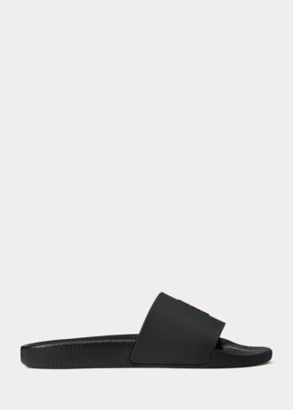 Schwarz / Rot Ralph Lauren Signature Pony Hausschuhe für Herren