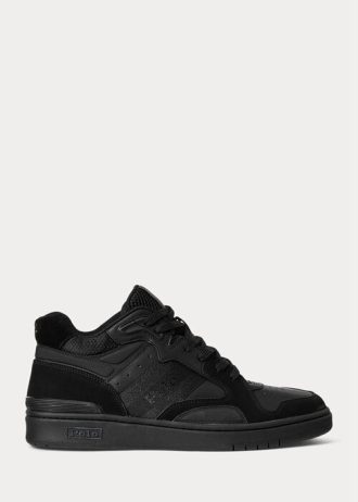Schwarz / Schwarz Ralph Lauren Court Mid Pro Sneakers für Herren Schwarz / Schwarz Ralph Lauren Court Mid Pro Sneakers für Herren