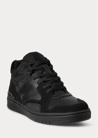 Schwarz / Schwarz Ralph Lauren Court Mid Pro Sneakers für Herren Schwarz / Schwarz Ralph Lauren Court Mid Pro Sneakers für Herren