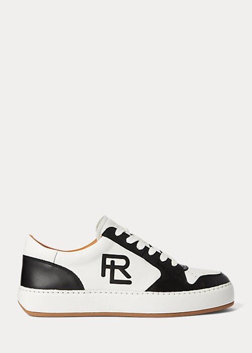 Schwarz / Weiß Damen Ralph Lauren Jinett Color-Blocked Low-Top Sneakers Schwarz / Weiß Damen Ralph Lauren Jinett Color-Blocked Low-Top Sneakers