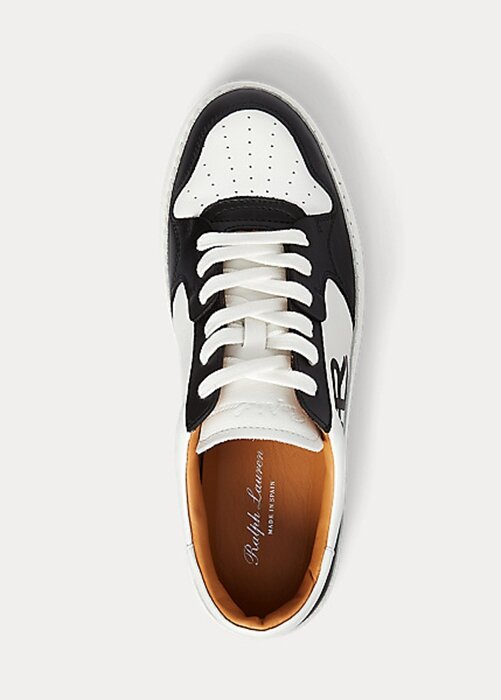 Schwarz / Weiß Damen Ralph Lauren Jinett Color-Blocked Low-Top Sneakers Schwarz / Weiß Damen Ralph Lauren Jinett Color-Blocked Low-Top Sneakers