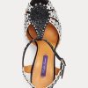 Schwarz / Weiß Damen Ralph Lauren Vasile Verzierte Satin Heels Schwarz / Weiß Damen Ralph Lauren Vasile Verzierte Satin Heels