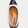 Schwarz / Weiß Ralph Lauren Ainsley Color-Blocked Kalbsleder Heels für Damen Schwarz / Weiß Ralph Lauren Ainsley Color-Blocked Kalbsleder Heels für Damen