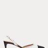 Schwarz / Weiß Ralph Lauren Garland Color-Blocking Slingback Heels für Damen Schwarz / Weiß Ralph Lauren Garland Color-Blocking Slingback Heels für Damen