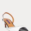 Schwarz / Weiß Ralph Lauren Garland Color-Blocking Slingback Heels für Damen Schwarz / Weiß Ralph Lauren Garland Color-Blocking Slingback Heels für Damen