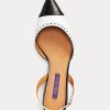 Schwarz / Weiß Ralph Lauren Garland Color-Blocking Slingback Heels für Damen Schwarz / Weiß Ralph Lauren Garland Color-Blocking Slingback Heels für Damen