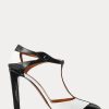 Schwarz / Weiß Ralph Lauren Haskell Color-Blocked Kalbsleder Heels für Damen Schwarz / Weiß Ralph Lauren Haskell Color-Blocked Kalbsleder Heels für Damen