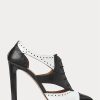 Schwarz / Weiß Ralph Lauren Lindley Kalbslederstiefel im Color-Blocking-Stil für Damen Schwarz / Weiß Ralph Lauren Lindley Kalbslederstiefel im Color-Blocking-Stil für Damen