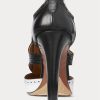 Schwarz / Weiß Ralph Lauren Lindley Kalbslederstiefel im Color-Blocking-Stil für Damen Schwarz / Weiß Ralph Lauren Lindley Kalbslederstiefel im Color-Blocking-Stil für Damen