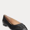 Schwarze Ballerinas aus brüniertem Leder von Ralph Lauren für Damen Schwarze Ballerinas aus brüniertem Leder von Ralph Lauren für Damen