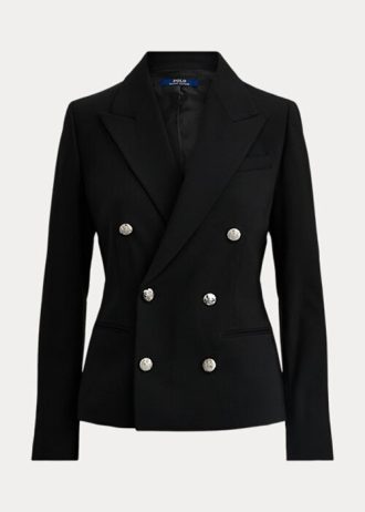 Schwarze Blazer aus Stretchwolle von Ralph Lauren für Damen