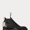 Schwarze Chelsea-Stiefel aus handpoliertem Leder von Ralph Lauren für Herren