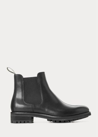Schwarze Chelsea-Stiefel aus Leder von Ralph Lauren für Herren