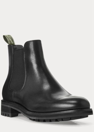 Schwarze Chelsea-Stiefel aus Leder von Ralph Lauren für Herren