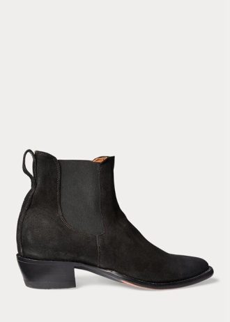 Schwarze Chelsea-Stiefel aus Wildleder von Ralph Lauren für Herren