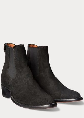 Schwarze Chelsea-Stiefel aus Wildleder von Ralph Lauren für Herren