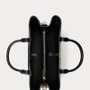 Schwarze Damen Ralph Lauren Leder Große Marcy Satchel Taschen