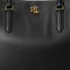 Schwarze Damen Ralph Lauren Leder Große Marcy Satchel Taschen