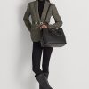 Schwarze Damen Ralph Lauren Leder Große Marcy Satchel Taschen
