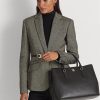 Schwarze Damen Ralph Lauren Leder Große Marcy Satchel Taschen