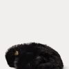 Schwarze Damen Ralph Lauren Sydni Flache Schuhe aus Kunstpelz Schwarze Damen Ralph Lauren Sydni Flache Schuhe aus Kunstpelz
