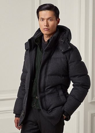 Schwarze Daunenjacken „Cameron“ aus Wollmischung für Herren von Ralph Lauren