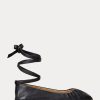 Schwarze flache Schnürschuhe Cecilia aus Nappaleder für Damen von Ralph Lauren Schwarze flache Schnürschuhe Cecilia aus Nappaleder für Damen von Ralph Lauren