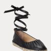 Schwarze flache Schnürschuhe Cecilia aus Nappaleder für Damen von Ralph Lauren Schwarze flache Schnürschuhe Cecilia aus Nappaleder für Damen von Ralph Lauren