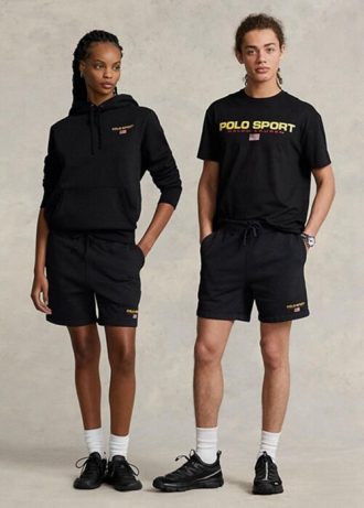 Schwarze Fleece-Shorts für Herren von Ralph Lauren Polo Sport