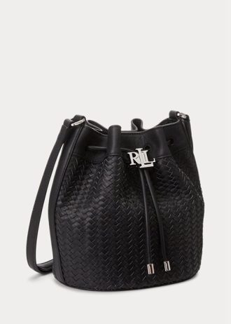 Schwarze, gewebte Andie-Handtasche für Damen von Ralph Lauren