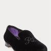 Schwarze Herrenschuhe aus besticktem Samt von Ralph Lauren – Alonzo
