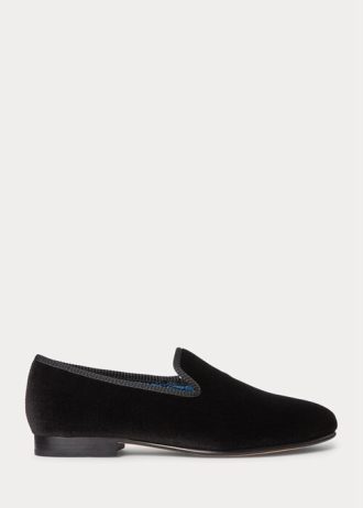 Schwarze Herrenschuhe aus Samt von Ralph Lauren Paxton Schwarze Herrenschuhe aus Samt von Ralph Lauren Paxton