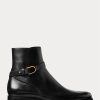 Schwarze Herrenstiefel „Welington“ von Ralph Lauren aus brüniertem Kalbsleder Schwarze Herrenstiefel „Welington“ von Ralph Lauren aus brüniertem Kalbsleder