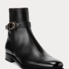 Schwarze Herrenstiefel „Welington“ von Ralph Lauren aus brüniertem Kalbsleder Schwarze Herrenstiefel „Welington“ von Ralph Lauren aus brüniertem Kalbsleder