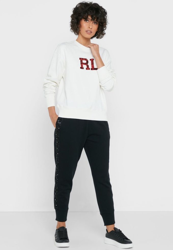 Schwarze Jogginghose mit hoher Taille von Ralph Lauren für Damen